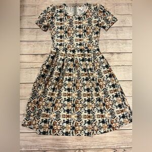 LuLaRoe Fit and Flare Patterned Dress